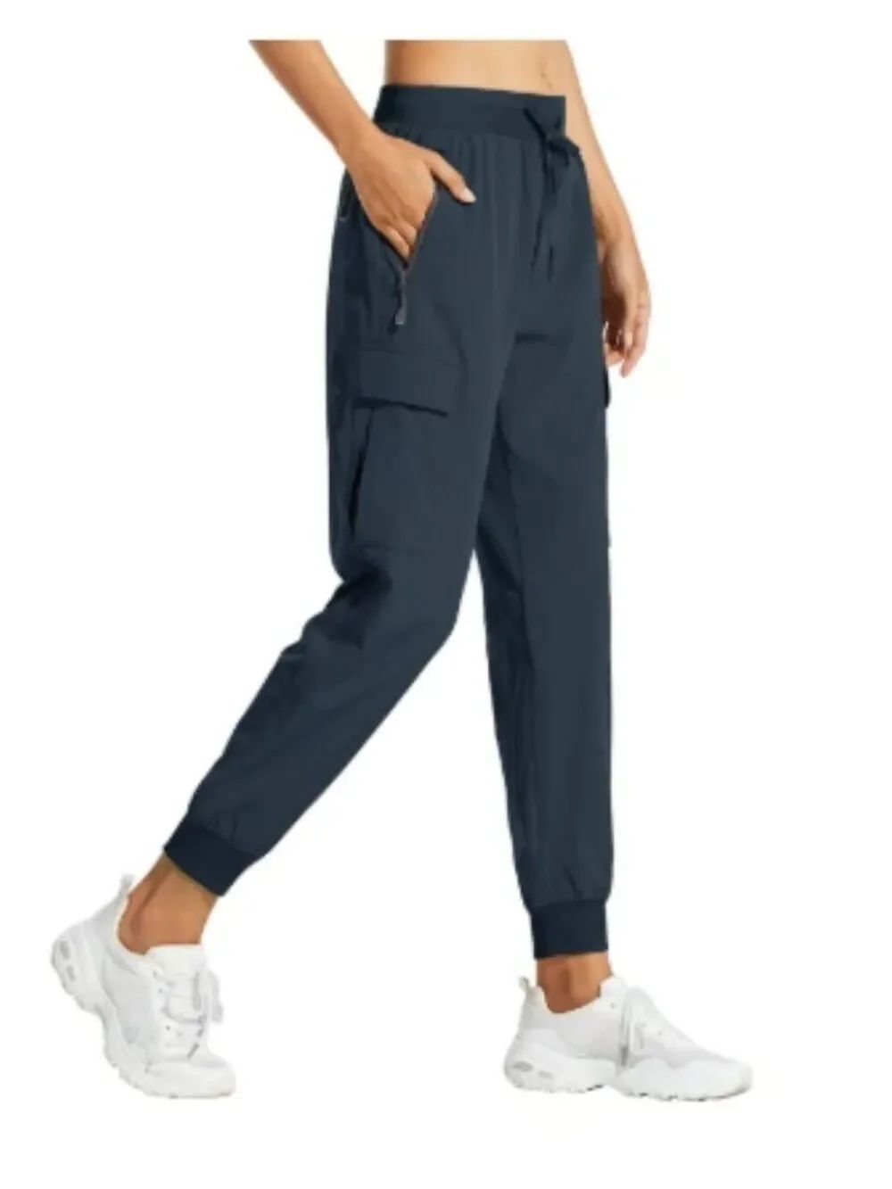 Libin Cargo Joggers Lightweight Quick Dry Hiking Pants Navy Size L